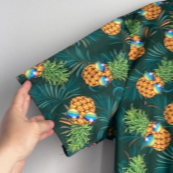 Pineapple sunglasses one piece short sleeve short full zip festival Pride romper - Picture 3 of 8